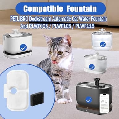 Cat Water Fountain Filter,12 packs Pet Fountain Filter Replacement for Pet Fountain,Filters Replacements fit for Petlibro Dockstream Cat Water Fountain PLWF005/PLWF115/PLWF105 - Image 5