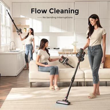 RONEAIR Cordless Vacuum Cleaner with Back-Saving&Self-Standing,Upright Vacuum Cleaners for Home,Anti-Tangle,Powerful Suction,Stick Vacuum Cordless Rechargeable for Hard Floors,Carpets,Pet Hair,Car - Image 7