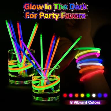 SpringFlower 100 PCS Glow Sticks Bulk Party Favors, 8" Glow in the Dark Party Supplies, Light Sticks for Party Favors Glow Necklaces and Bracelets for Kids or Adults - Image 5