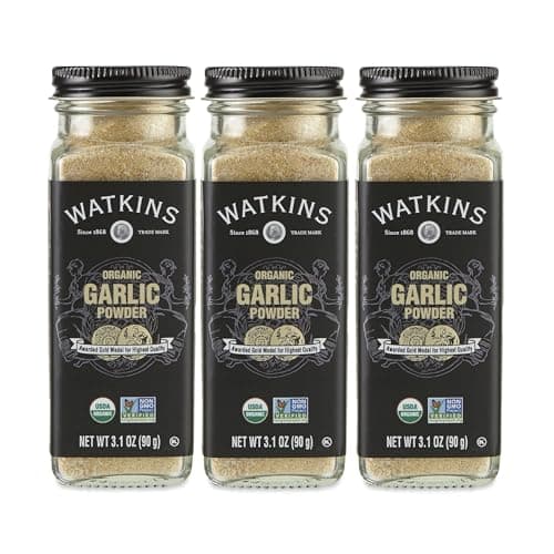 Watkins Gourmet Organic Spice Jar, Garlic Powder, 3.1 Ounce Jar, 3 Count - Image 1