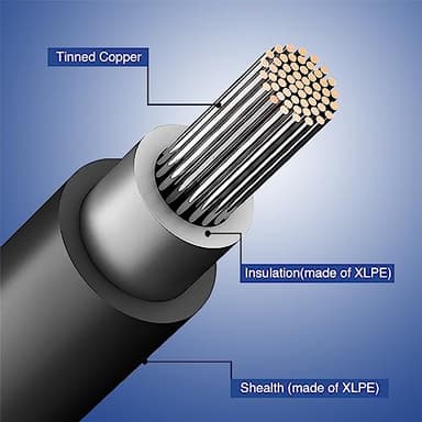 VALEMO Solar Cable 20 Feet 2x10 AWG Twin Wire Solar Extension Cable, Copper Strand with Female and Male Connectors on Both Ends, Solar Panel Wire & Adaptor for Home, Shop and RV Solar Panels - Image 2