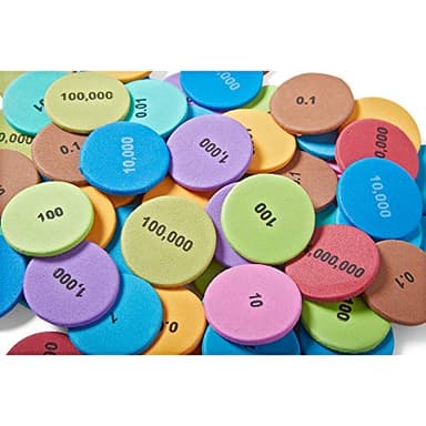 hand2mind Soft Foam Place Value Disks 10 Values, Counting Chips for Kids, Math Counters Kindergarten, Math Teacher Supplies, Base 10 Math Manipulatives for Elementary School (Pack of 875) - Image 6