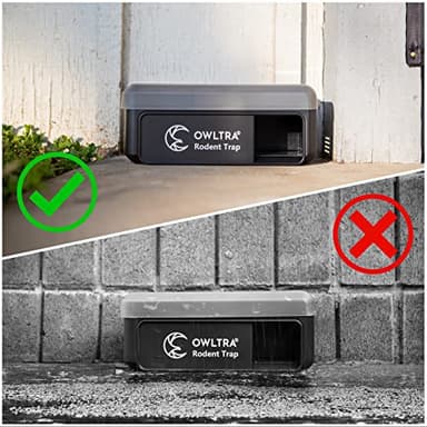 OWLTRA 2 Pack OW-7 in-/Outdoor Electric Rodent Trap, Instant Kill Mouse & Rat Zapper with Waterproof Cover, Sound & Light Alarm, and Batteries or USB Power Source, Waterproof Grade IPX4, Black - Image 7