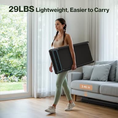 COZYINN 10% Incline Waking Pad - 2.5 HP 1-4MPH Under Desk Treadmills for Home, 3 in 1 Portable Walking Jogging Running Machine 29lbs Lightweight for Easy Move, Work with Kinomap Wellfit APP - Image 9