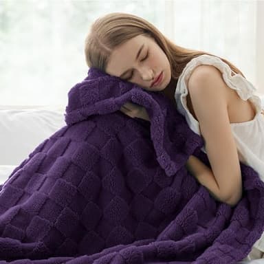 Bedsure GentleSoft Purple Throw Blanket for Couch - Super Soft Cozy Blankets Gifts for Women Men Girls, Cute Small Fleece Throws for Bedroom Home Decor, 50x70 Inches - Image 4