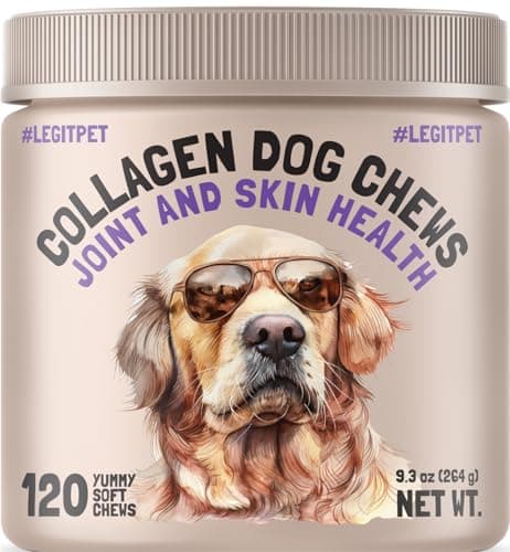 Collagen Dog Chews for Joint & Skin Health 120 Soft Chews All Breeds Mobility, Cartilage Repair & Pain Relief Hip & Joint Skin Coat Anti-inflammatory Support Eggshell Membrane Senior & Adult Dogs - Image 1