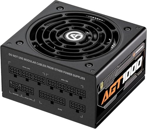 ARESGAME AGT Series 1000W Power Supply, 80+ Gold Certified, Fully Modular, FDB Fan, Compact 140mm Size, 10 Year Warranty, ATX Gaming Power Supply - Image 1
