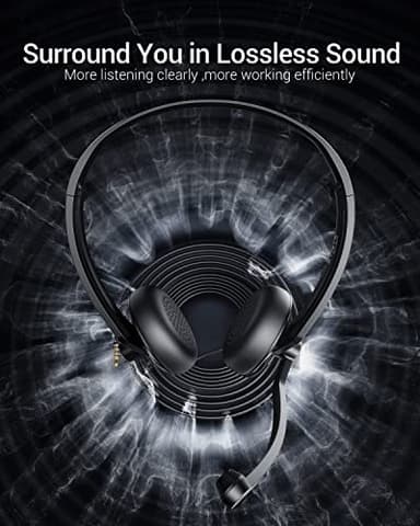 FEABASK USB Headset with Microphone for PC Laptop - Wired Computer Headphones with Noise Cancelling Microphone for Home Office Online Class Skype Zoom Meetings,in Line Mute Controls - Image 4