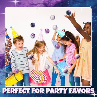 Galaxy Stress Balls for Kids - Pack of 24 Bulk - Squeeze Anxiety Fidget Sensory Balls for Children with Outer Space Theme, Toys for Party Favors and Birthday Party Supplies - Image 7
