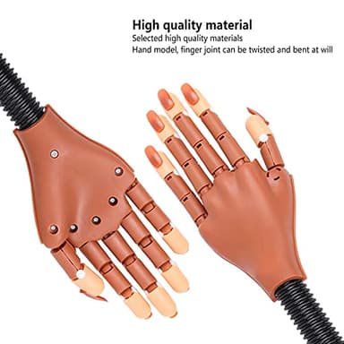 LIONVISON Practice Hand for Acrylic Nails, Flexible Nail Practice Hands Training Kits, Fake Manican Hands for Nails Practice, Movable Nail Maniquin Hand with 300PCS Nail Tips, File, Brush and Clipper - Image 5