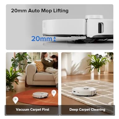 roborock S8 Max Ultra Robot Vacuum and Mop, All-in-One Dock, PreciSense LiDAR Navigation, Smart Dirt Detection, Self-Emptying, 8000Pa Suction for Various Floors, 20mm Auto Lifting for Carpet, White - Image 6