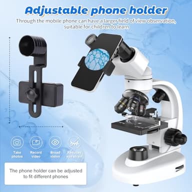 Compound Binocular Microscope for Kids & Adults - 40X-2000X Magnification Professional Microscopes with Slides - Kids Microscope Kit for School & Family Science Education Equipment - Image 6