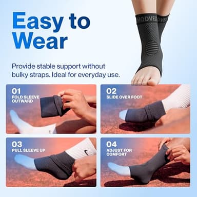 Modvel Foot & Ankle Brace Socks for Sprained Ankle Compression Sleeve - Plantar Fasciitis Relief Brace, Foot Support for pain Women & Men - Tendonitis & Arthritis Feet Sleeve, Stabilizing Ankles Wrap - Image 7