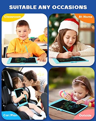 Bravokids Toys for 3-6 Years Old Girls Boys, LCD Writing Tablet 10 Inch Doodle Board, Electronic Drawing Pads, Educational Birthday Gift for 3 4 5 6 7 8 Years Old Kids Toddler (Blue) - Image 5