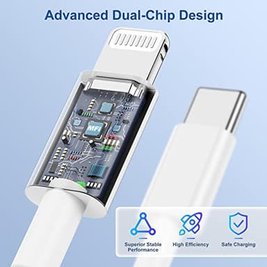 iPhone Charger Fast Charging Block, [MFi Certified] Wall Charger Plug and 6ft USB C to Lightning Cable Cord, Type C Adapter Cube Brick Box for Apple iPhone 14 Pro Max/14/13 Pro/12 Mini/12/11/iPad Air - Image 4