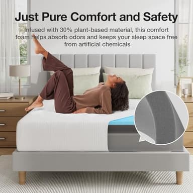 Novilla Twin Size Mattress, 10 Inch Twin Bed Mattress with Gel Memory Foam for Cooling Night Sleep & Pressure Relief, CertiPUR-US Certified - Image 6