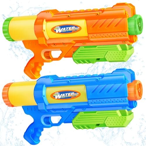 Super Water Gun for Kids Adults: 2 Pack - 1200CC Water Toy Gun Super Water Squirt Blaster Soaker Long Range High Capacity Swimming Pool Beach Outdoor Summer Fun Party Games, Gifts for Boys and Girls - Image 1