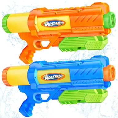 Super Water Gun for Kids Adults: 2 Pack - 1200CC Water Toy Gun Super Water Squirt Blaster Soaker Long Range High Capacity Swimming Pool Beach Outdoor Summer Fun Party Games, Gifts for Boys and Girls - Image 1