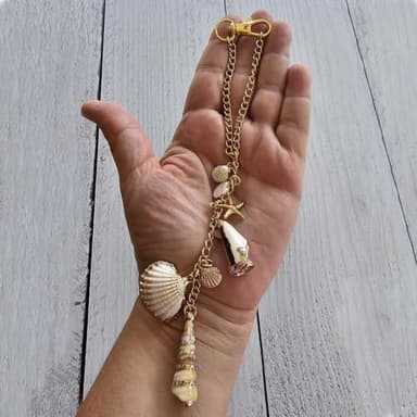 Sea Shells Car Decor,Cute Coastal Hanging Charm for Rear View Mirror, Boho Beach Themed Car Accessories,Hand-Made Starfish Conchas Aesthetic Ornament Pendant for Women - Image 5