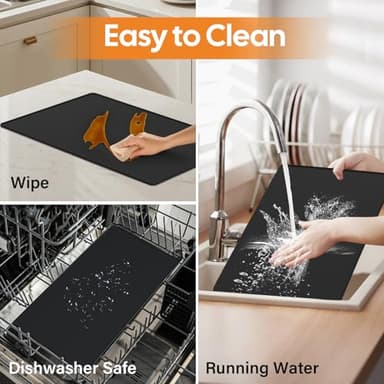 Jalopink Silicone Feeding Placemat for Food & Water Dogs Cats Children, 22"x14" BPA-Free with Raised Edge Waterproof Mat, Silicone Mats for Coffee, Under Sink, Kitchen - Image 5