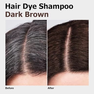 Dark Brown Hair Dye Shampoo 3 in 1 for Gray Hair, Long-lasting & Natual Hair Color Shampoo, Herbal Ingredients Natural Shampoo Hair Dye Effect in Minutes, Gifts for Men Women 500ml - Image 2