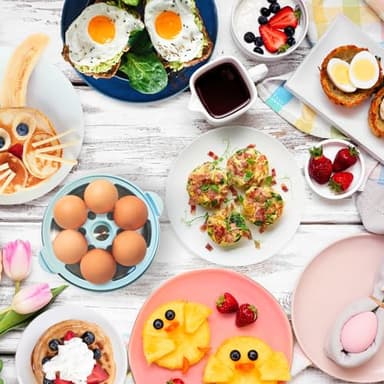 Nostalgia Retro Electric Large Hard-Boiled Egg Cooker, 7 Capacity, Poached, Scrambled, Omelets, Whites, Sandwiches, for Keto & Low-Carb Diets, Aqua - Image 9