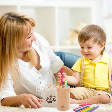 Montessori Toys for 1-3 Year Old: Wooden Learning Color Sorting Toys for Toddlers Age 1 2 3, Fine Motor Developmental Infants Sensory Matching Games, Busy Board 18 month old Baby Boys Girls Gifts - Image 6