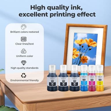 Trokliey 502 Ink Refill Bottles ET-2760 ET-2850 ET-3850 Replacement for ET-2760 ET-3760 ET-4760 2850 3850 2760 3760 ET-3830 ET-3843 ET4750 ET-2750 ET-3750 Printer - Image 4