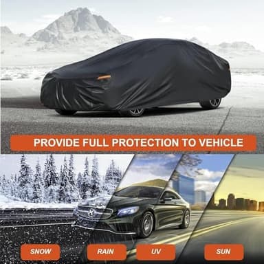 Kayme Car Cover Waterproof All Weather for Large Sedan,Outdoor Cover Fit for Ford Crown Victoria, Cadillac DTS, Grand Marquis, Lincoln Continental Town Car, Chevy Impala Caprice (209 to 218 inch - Image 6