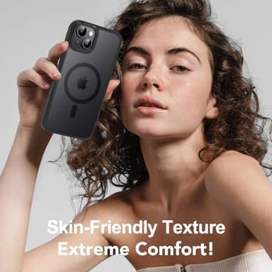 Thomo Strong Magnetic for iPhone 13 Case & iPhone 14 Case [Compatible with Magsafe] Translucent Matte Slim Shockproof Women Girl Anti-Fingerprint Protective Case for iPhone 14/13 6.1", Black - Image 7