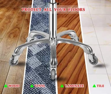 Ainilaily Rolling Stool with Wheels, Heavy Duty 400 lbs Stool for Shop Guitar Lab Tattoo Workbench Medical, Adjustable Swivel Chair (Grey) - Image 5