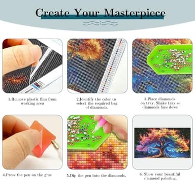 JOOZ Large Diamond Art Kits for Adults - Tree of Life Diamond Painting Kits for Adults, DIY Full Drill Tree of Life Diamond Art Painting, Gem Painting Kit for Wall Decor 27.5 X 15.7 Inch - Image 6
