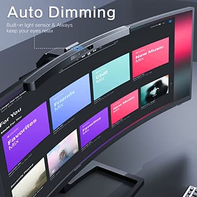 ONWAY Curved Monitor Light Bar with Wireless Remote,Monitor Light Bar with Auto-Dimming and Camera Base,Applicable to All Screens. No Screen Glare,for (Basic) - Image 2