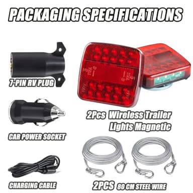 Wireless Trailer Lights Magnetic, upgrade Rechargeable Wireless Trailer Tow Lights LED Kit, IP65 Waterproof, 10-Hour Battery Life, 100 FT Signal Synchronization for Towing Truck Camper RV Boat - Image 7