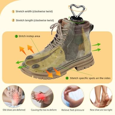 Msentuo Shoe Stretchers Men Women,Boot Stretcher men women adjustable length and wide feet (YELLOW, L (Wm's 11-14;men's 10-14)) - Image 3