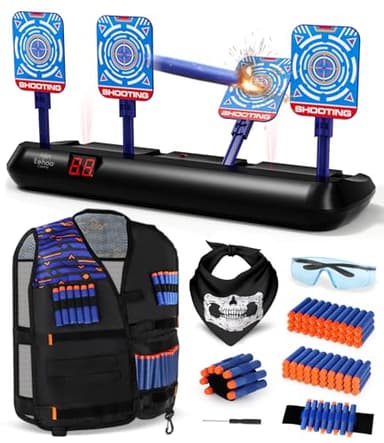 Lehoo Castle Shooting Targets for Nerf Guns, Nerf Targets Vest for Shooting Practice Electronics Shooting Games for Kids, Gift for 3-13 Year Old Boys Girls - Image 1