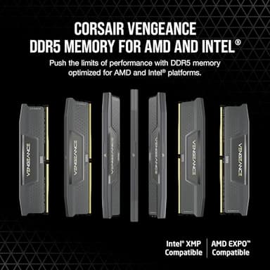 CORSAIR Vengeance DDR5 32GB (2x16GB) DDR5 6000MHz CL30 AMD Expo Intel XMP iCUE Compatible Computer Memory – Gray (CMK32GX5M2B6000Z30) - Image 2