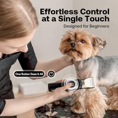 HEAPETS Dog Grooming Clippers, Low Noise, Electric Quiet, Adjustable Clipper Comb, Rechargeable Cordless Dog Hair Clippers for Dogs Cats Pets, Gold - Image 6
