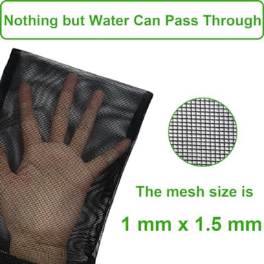 Cover Geny 10 Pcs 10" x 7" Aquarium Filter Media Bags, Fish Tank Media Mesh Filter Bags with Zipper, Black Mesh Reusable Bags for Activated Carbon, Ceramic Rings, etc. - Image 3