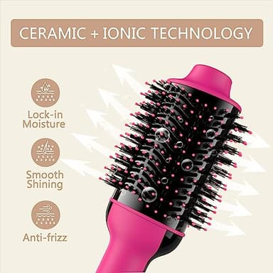 Hair Dryer Brush Blow Dryer in One, Upgraded 4 in 1 Hair Dryer and Styler Volumizer with Negative Ion Anti-frizz Ceramic Titanium Barrel Hot Air Hair Straightener Brush - Image 2