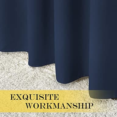 NICETOWN Blackout Navy Blue Curtains 120 inch Length - Window Treatment Energy Saving Thermal Insulated Room Darkening Solid Grommet Drapes for Living Room (1 Panel, 52 by 120-Inch) - Image 6