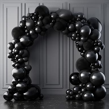130PCS Black Balloons Different Sizes 18" 12" 10" 5" Balloon Garland Arch Kit perfect for Birthday Party, Graduation, Baby Shower, Wedding, Holiday Decoration and Anniversary (Black balloons) - Image 7