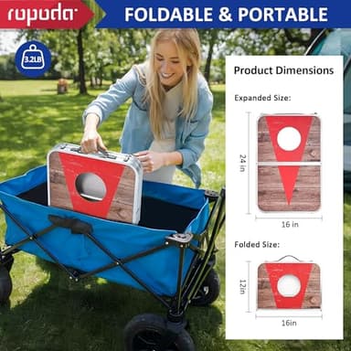 ROPODA Portable Cornhole Board Set,24 x 16 in Corn Hole Games for Adults with 8 Bean Bags, Lightweight Aluminum Alloy Edging Cornhole Set for Outdoor Games，Beach and Tailgates. - Image 2