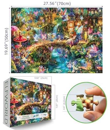 Blueforest - Fantasy Elf World - 1000 Piece Jigsaw Puzzle for Adults Challenging Funny Family Puzzle Perfect for Game Nights Finished Puzzle Size is 27.55 x 19.68 inches - Image 3