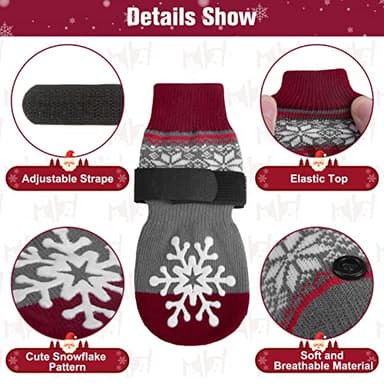 BEAUTYZOO Non Slip Dog Socks to Prevent Licking Paws -Dog Boots & Paw Protectors with Grippers on Hardwood Floors, Dogs Shoes for Hot/Cold Pavement Small Medium Large Senior Dogs Booties - Image 2