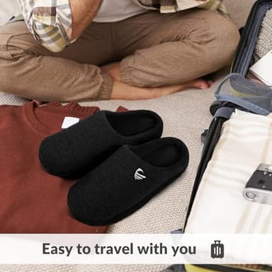 ULTRAIDEAS Men's Comfy Memory Foam Slippers Indoor, House Slippers for Men Non-Slip(Black 13-14) - Image 5