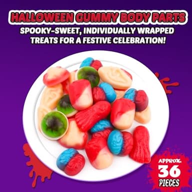 Amos Halloween Gummy Candy 2-Pack – Spooky Mix of Gummy Eyeballs & Body Parts, Individually Wrapped Halloween Candy for Trick-or-Treating, Party Favors, and Haunted House Snacks - Image 6