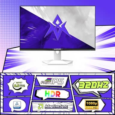 Amzfast 25 inch 320Hz/300Hz/240Hz White Gaming Monitor, FHD 1080P 0.5ms Fast IPS, TÜV Rheinland Eye Care| AI Crosshair, Adaptive Sync,Night Vision Function,Two Year Warranty Exchange(HDMI & DP Cable) - Image 2