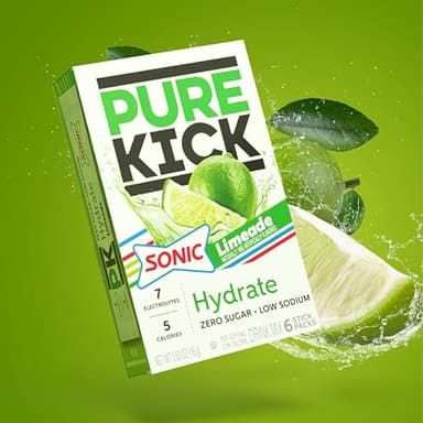PURE KICK Hydration Singles to Go Drink Mix, Sonic Limeade, Includes 12 Boxes with 6 Packets in Each Box, 72 Total Packets - Image 4