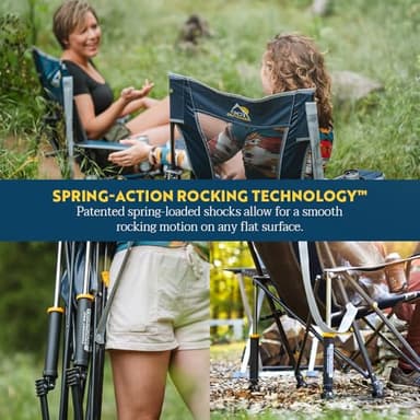 GCI Outdoor Comfort Pro Rocker Collapsible Rocking Chair & Outdoor Camping Chair, Indigo Blue - Image 5